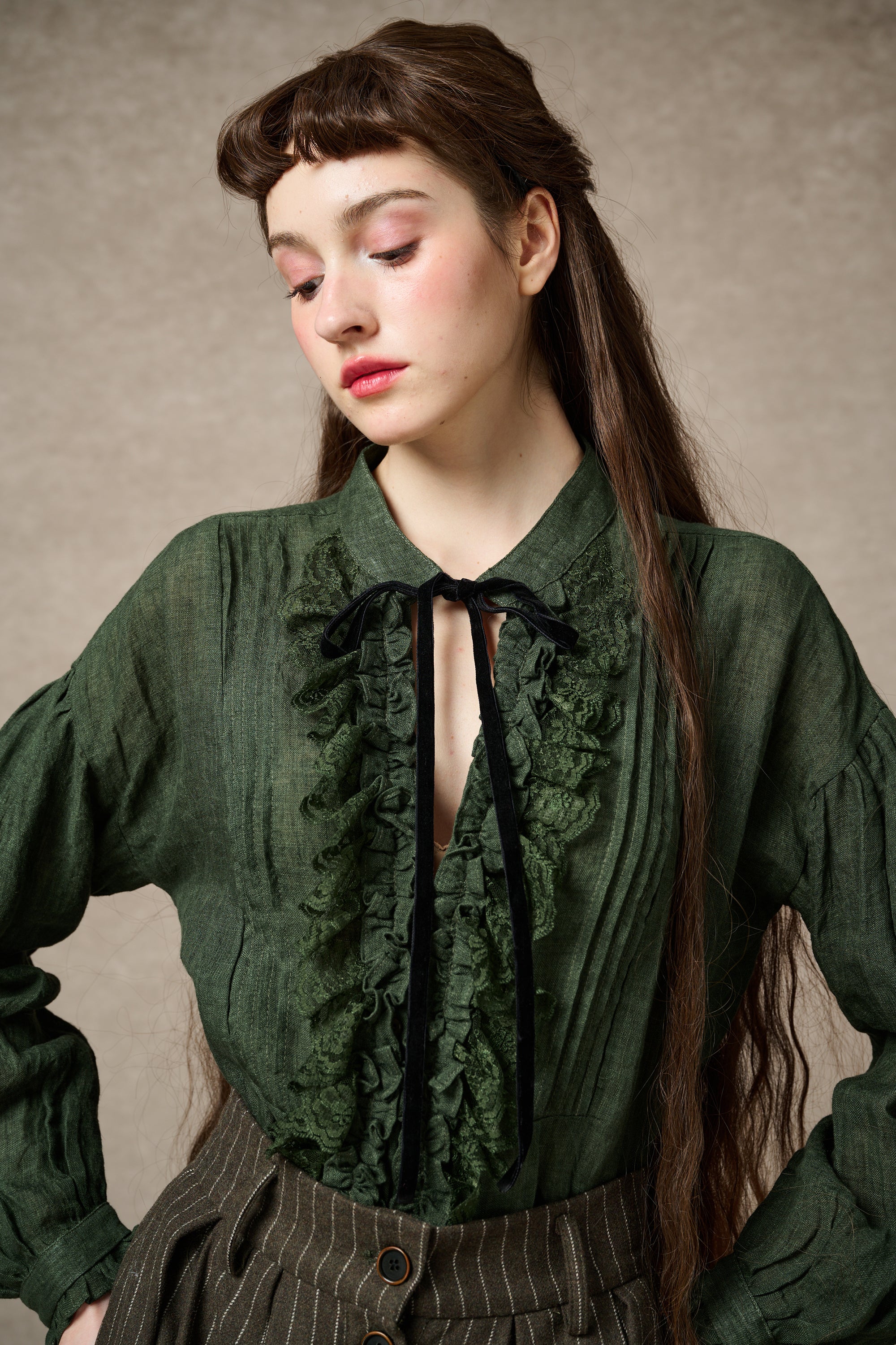 victorian ruffle collar blouse