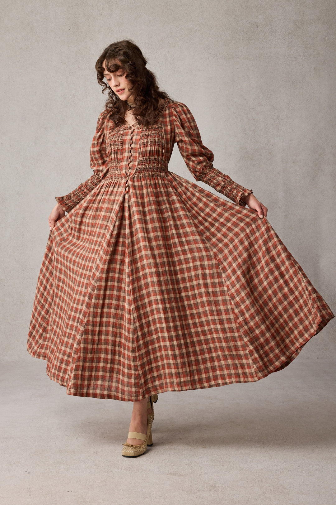 Jasmine 21 |smocking linen dress