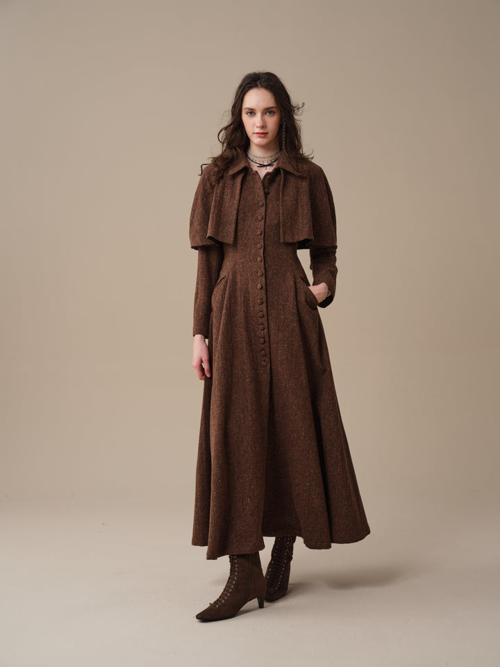 Charlotte 01 | 100% Wool Cape Trench Coat