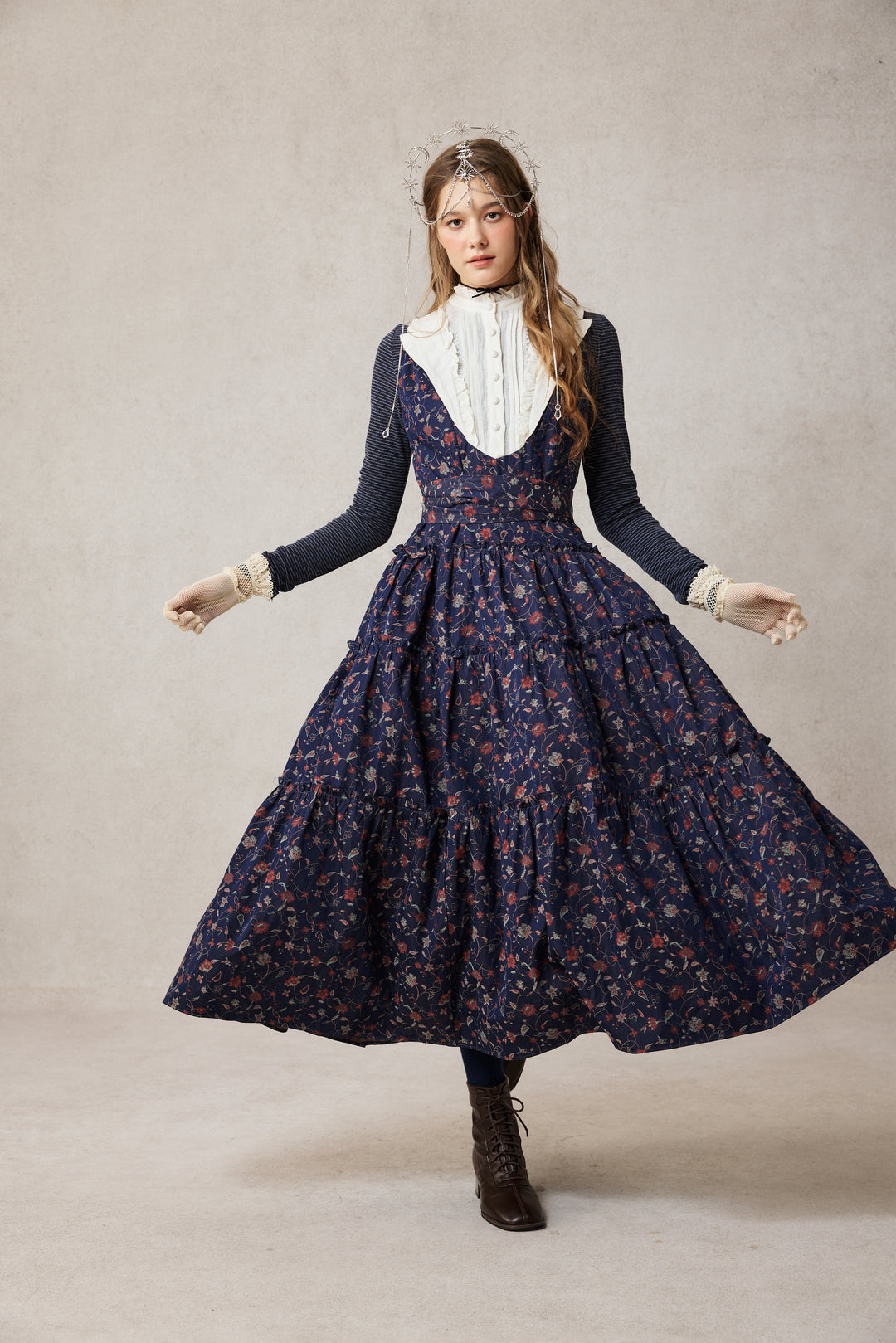 Úrsula 24 | Vintage linen Tiered Dress