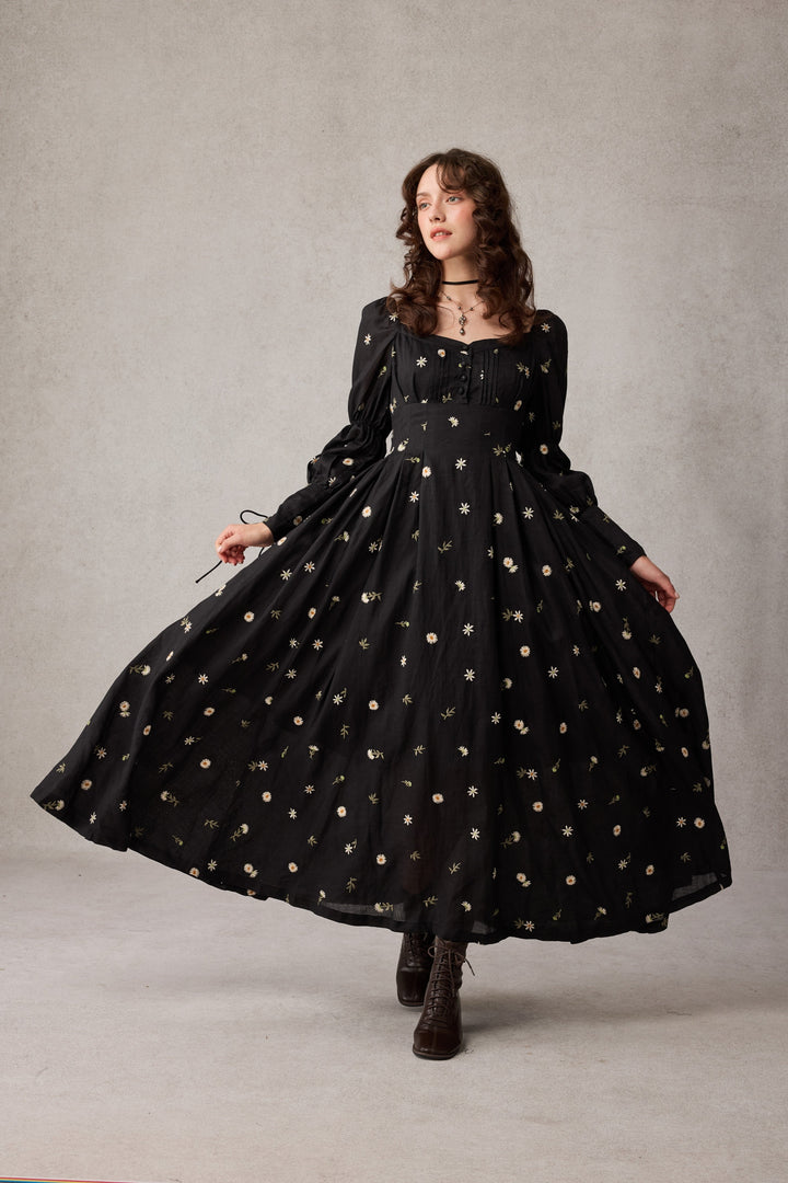 Phoenix 24 | Embroidery Daisy Linen Dress