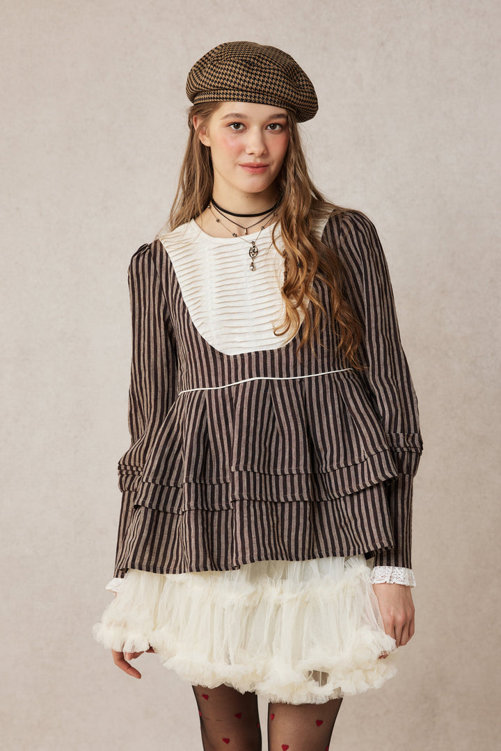 Lydia 18 | Linen Pintucked Puff Sleeve Blouse