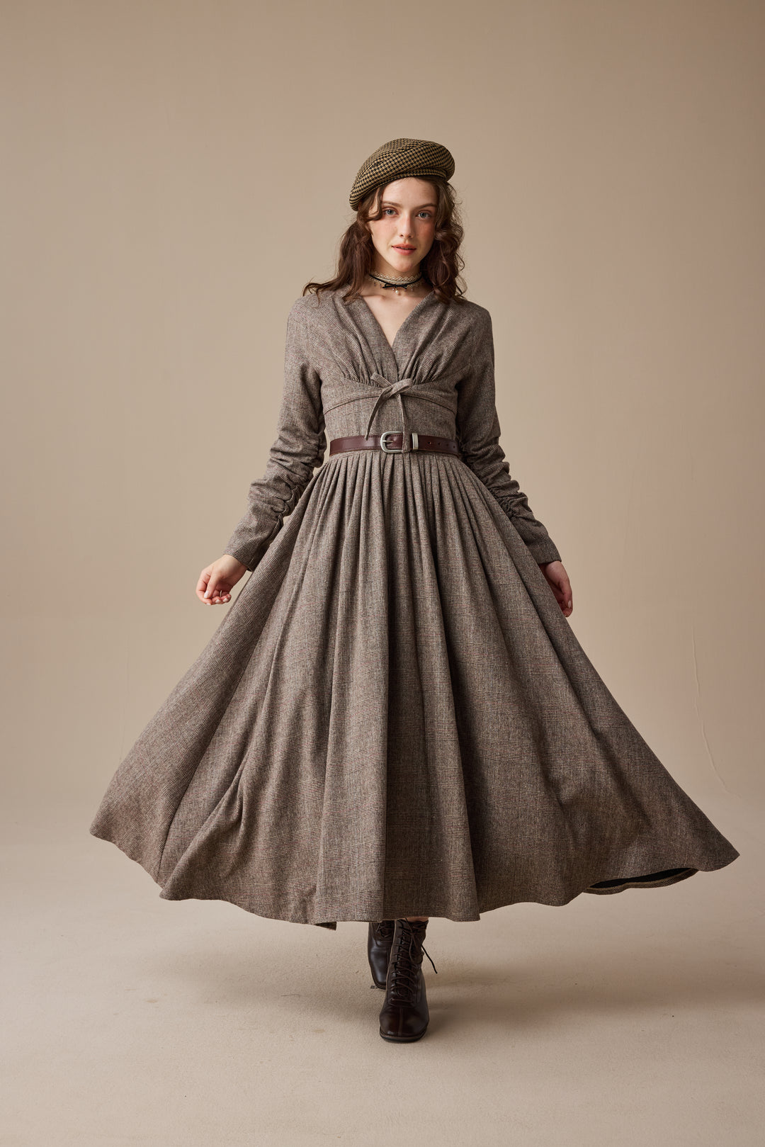 Bette 24 |Gingham 100% Wool Dress