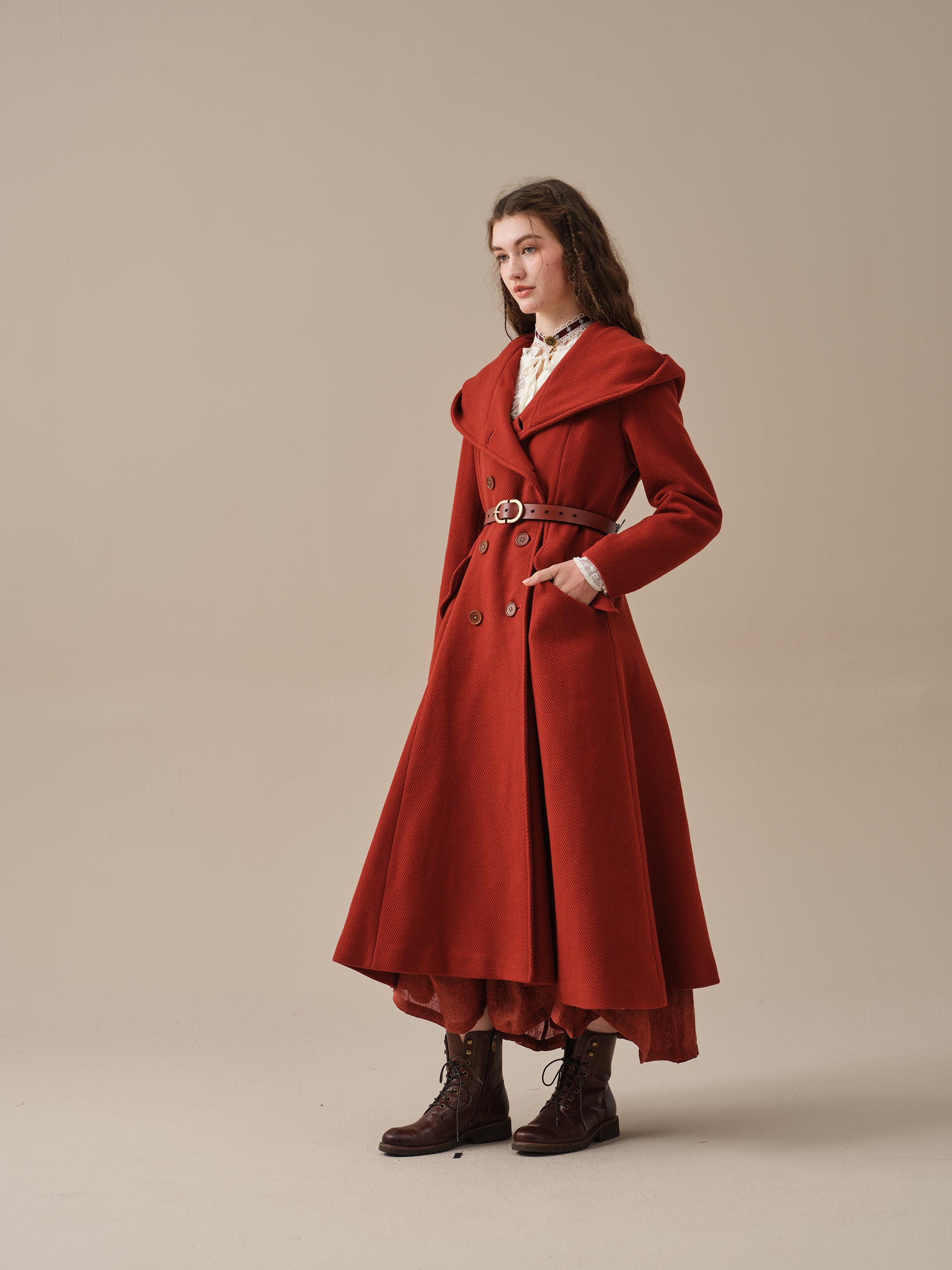 Trista 24 | 100% twill wool hooded coat – Linennaive