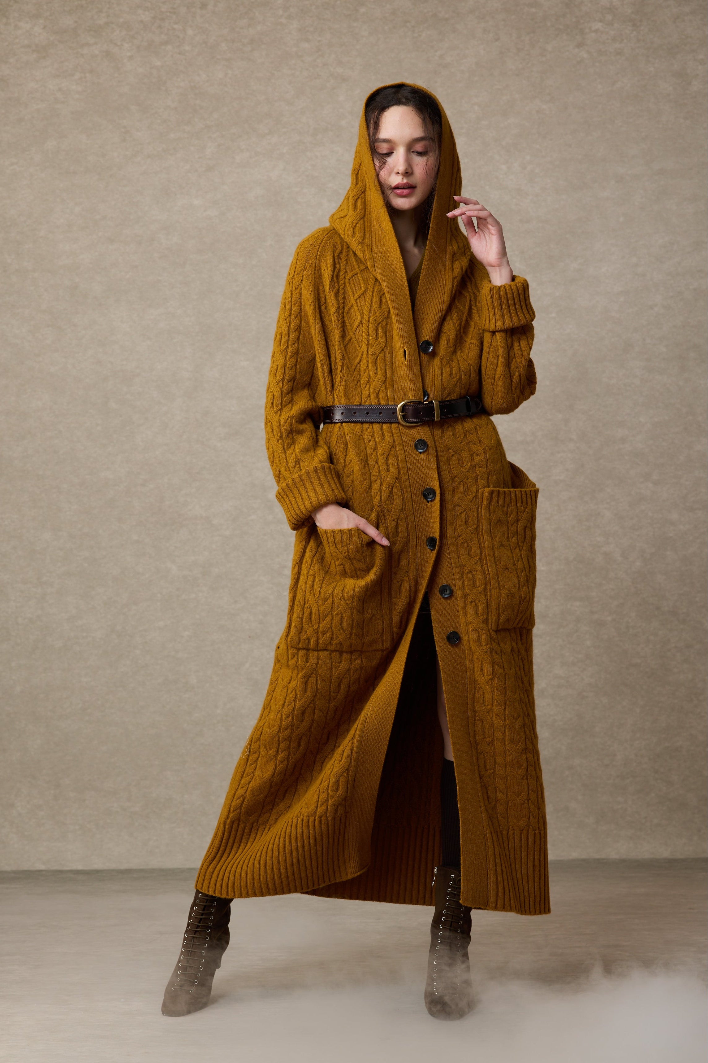 Maxi Hooded Wool Coat Cloak (8 Colors) – Linennaive