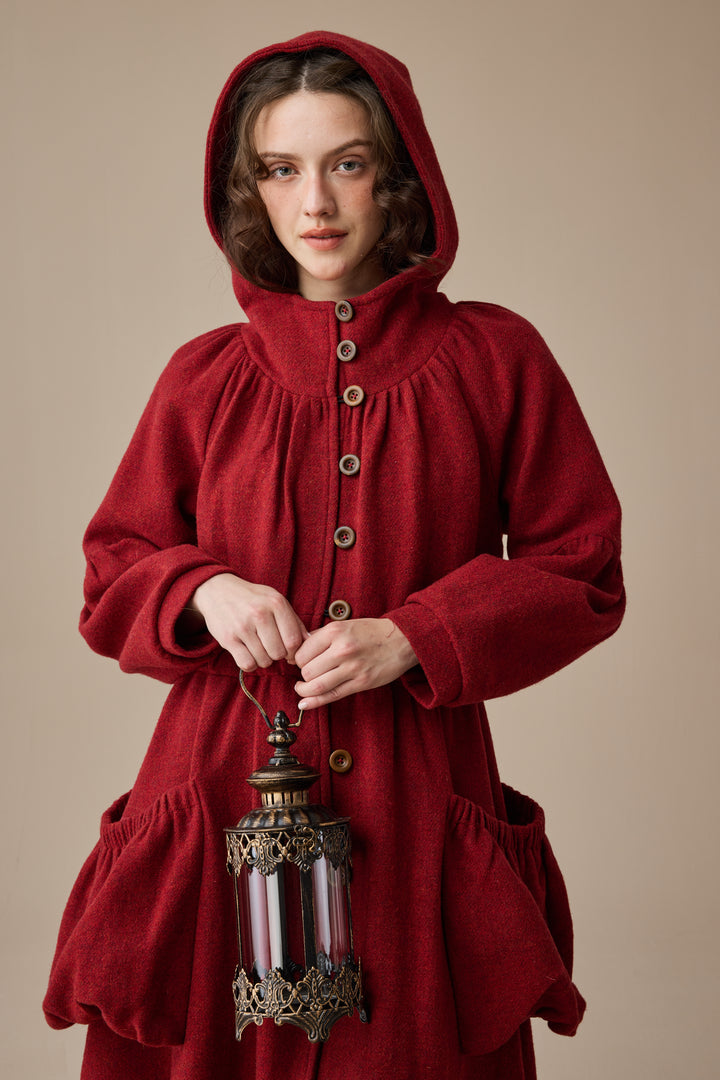Melissa 28 |100% Wool Hooded Coat