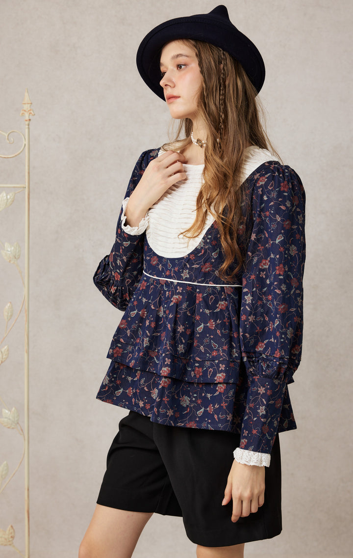 Lydia 18 | Linen Pintucked Puff Sleeve Blouse