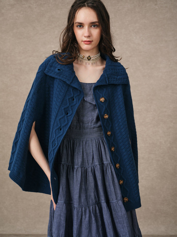 Fleece Cloud | Oversized 100% Wool Knit Poncho