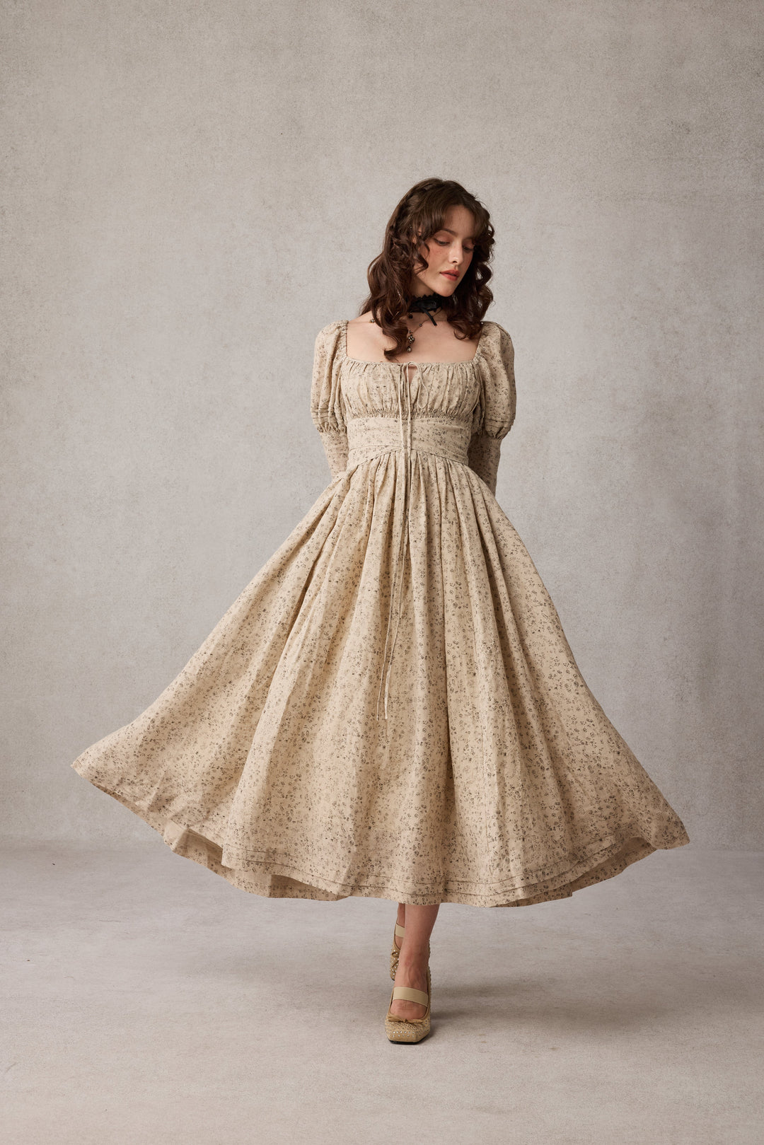 Paisley 11 | Elegant Floral Linen Dress