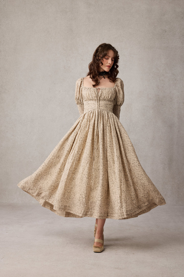 Paisley 11 | Elegant Floral Linen Dress