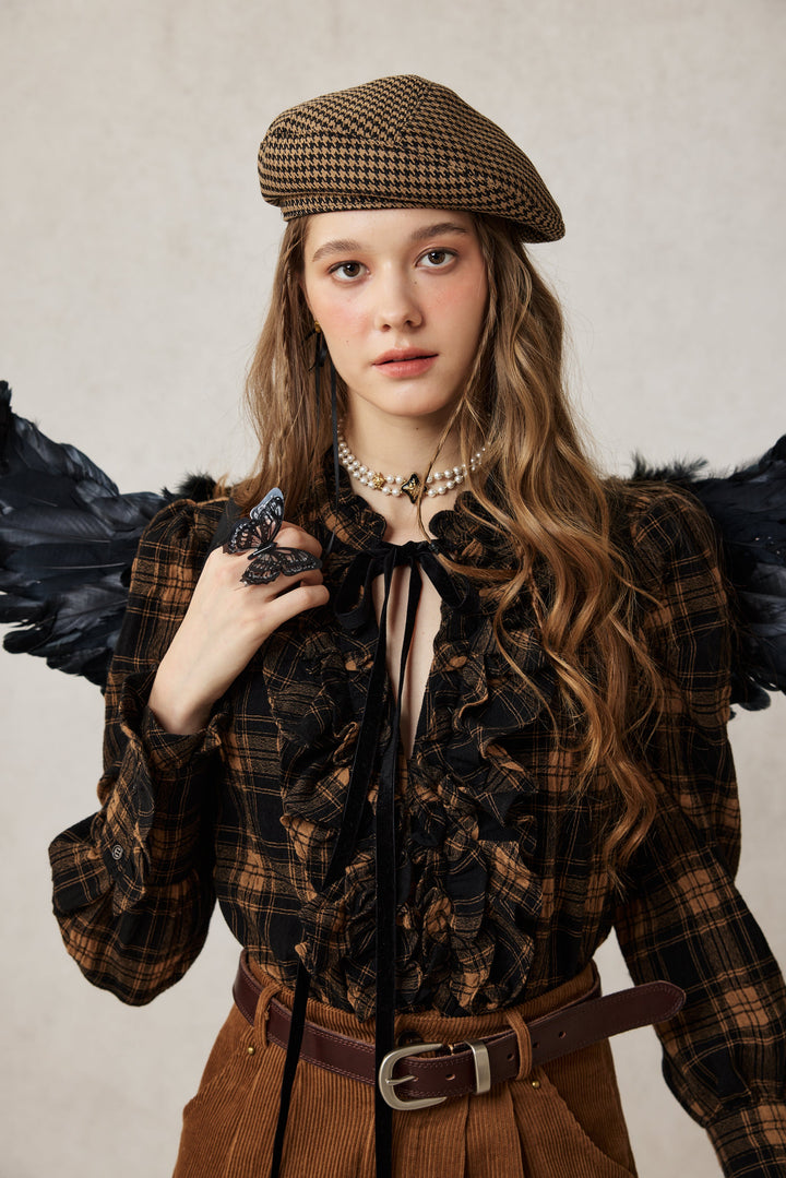 Annie 22 | 100% Wool Puff Sleeve Shirt Blouse