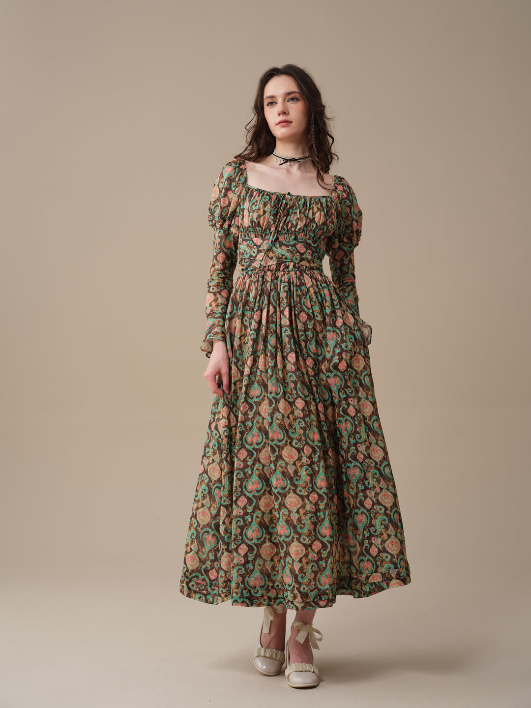 Paisley 11 | Elegant Floral Linen Dress