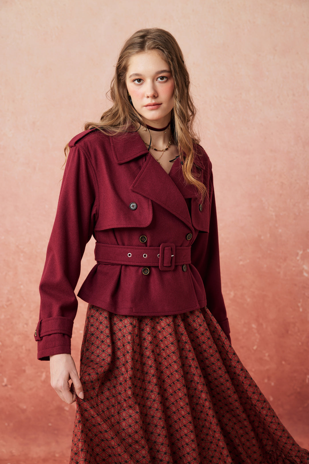 Moira 21 | 100% wool cropped trench coat