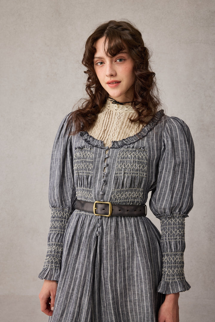 Jasmine 21 |smocking linen dress