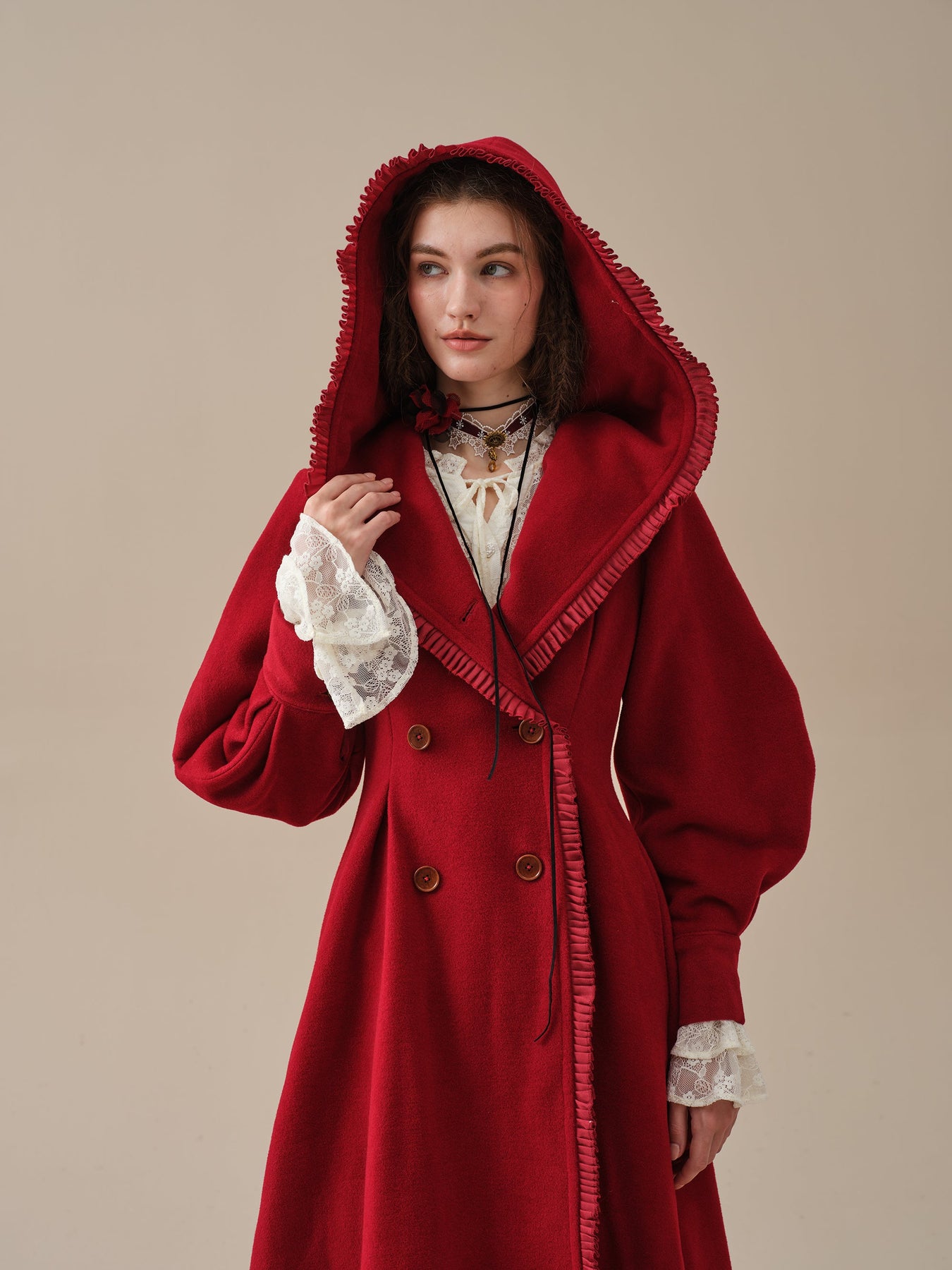 Jacques 25| long hooded victorian coat (100% wool) – Linennaive Jacques 25| long hooded victorian coat (100% wool) – Linennaive