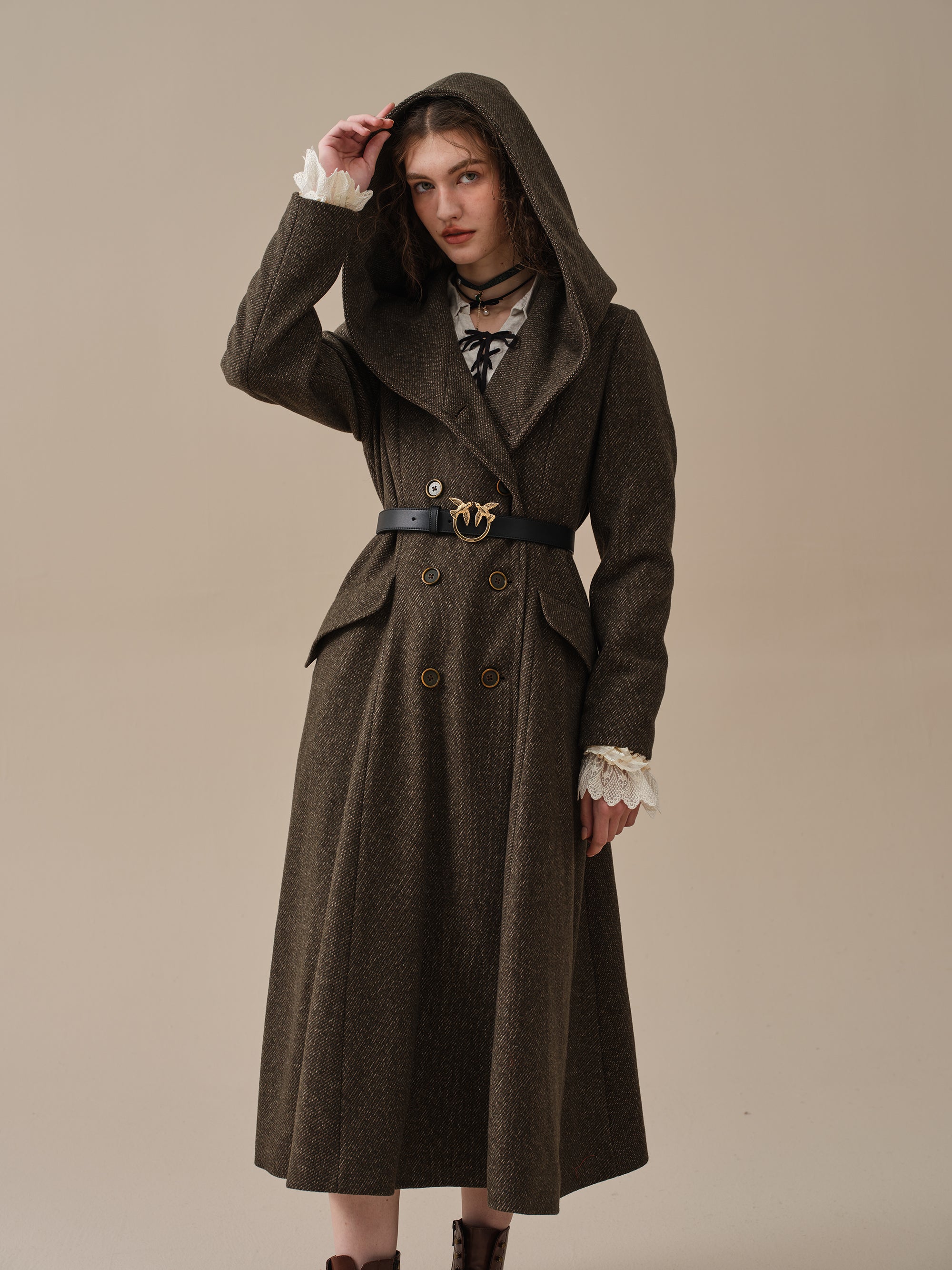 Trista 24 | 100% twill wool hooded coat – Linennaive