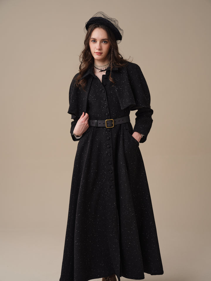Charlotte 01 | 100% Wool Cape Trench Coat
