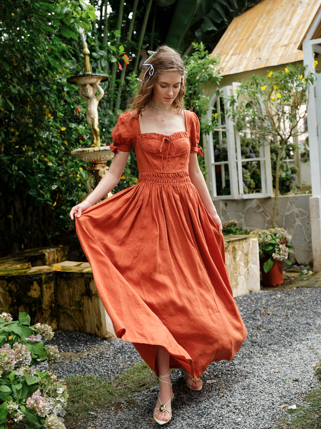 Hydrangea 27 | Corset Floral Linen Dress Linennaive Hydrangea 27 | Corset Floral Linen Dress Linennaive