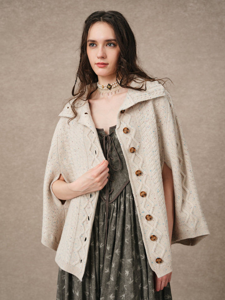 Fleece Cloud | Oversized 100% Wool Knit Poncho