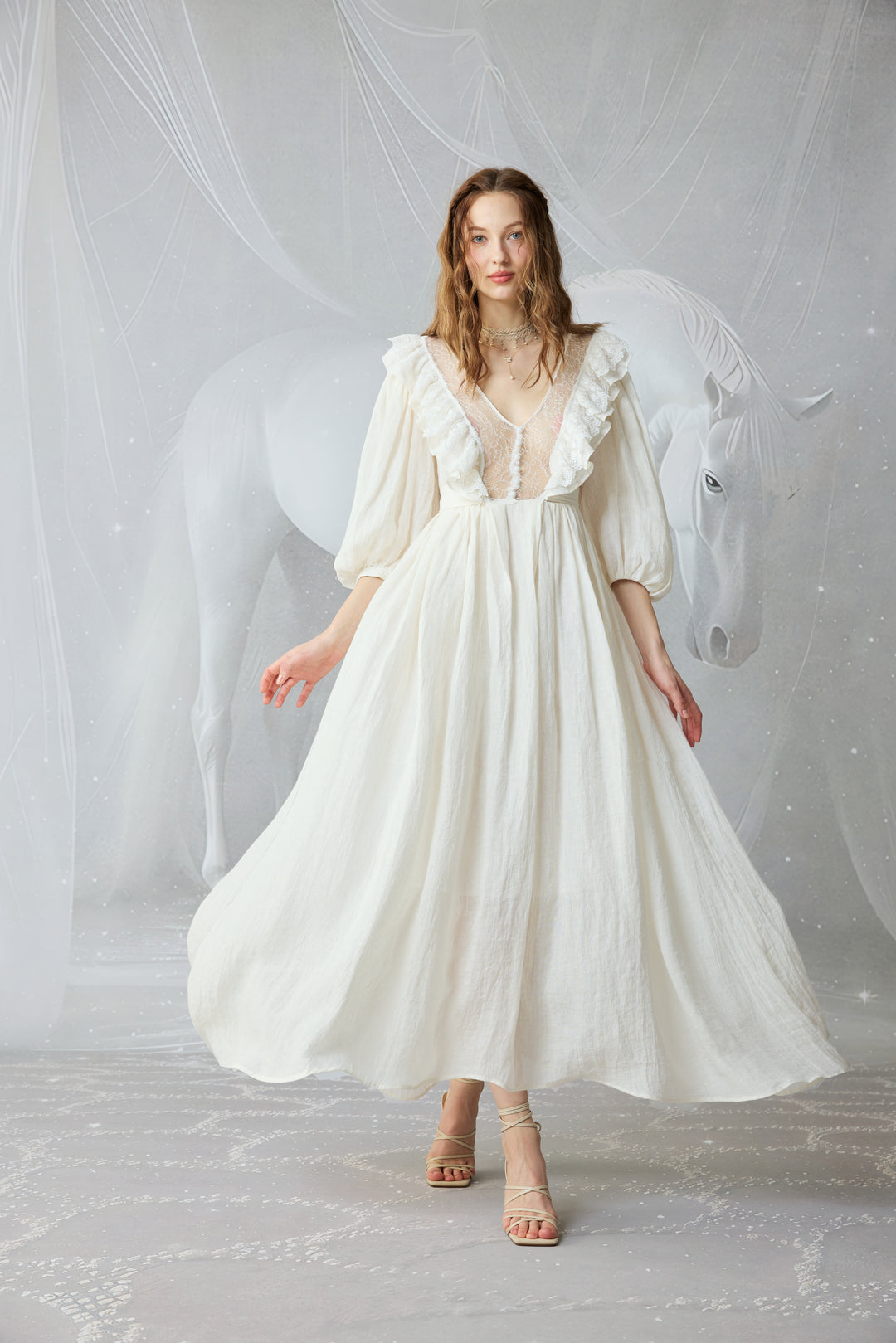 Moonlight 23| Puff Sleeved Linen Dress
