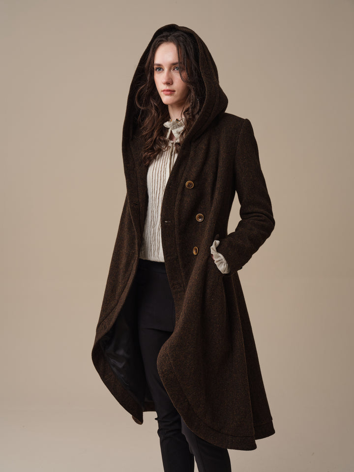 Augusta 02 | Tailored Hooded  100% Wool Coat