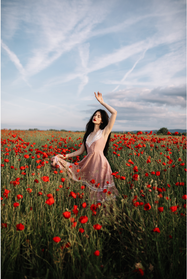 Cherry Tree 25 | Lace Linen flared dress