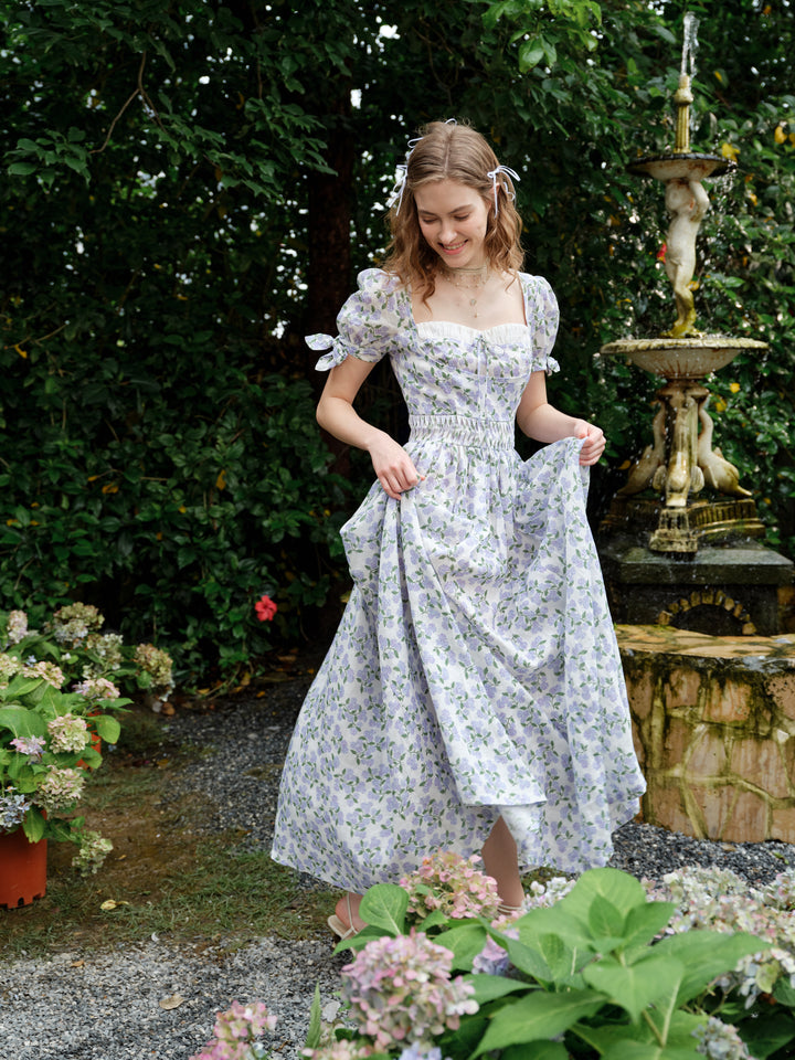 Hydrangea 27 | Corset Floral Linen Dress