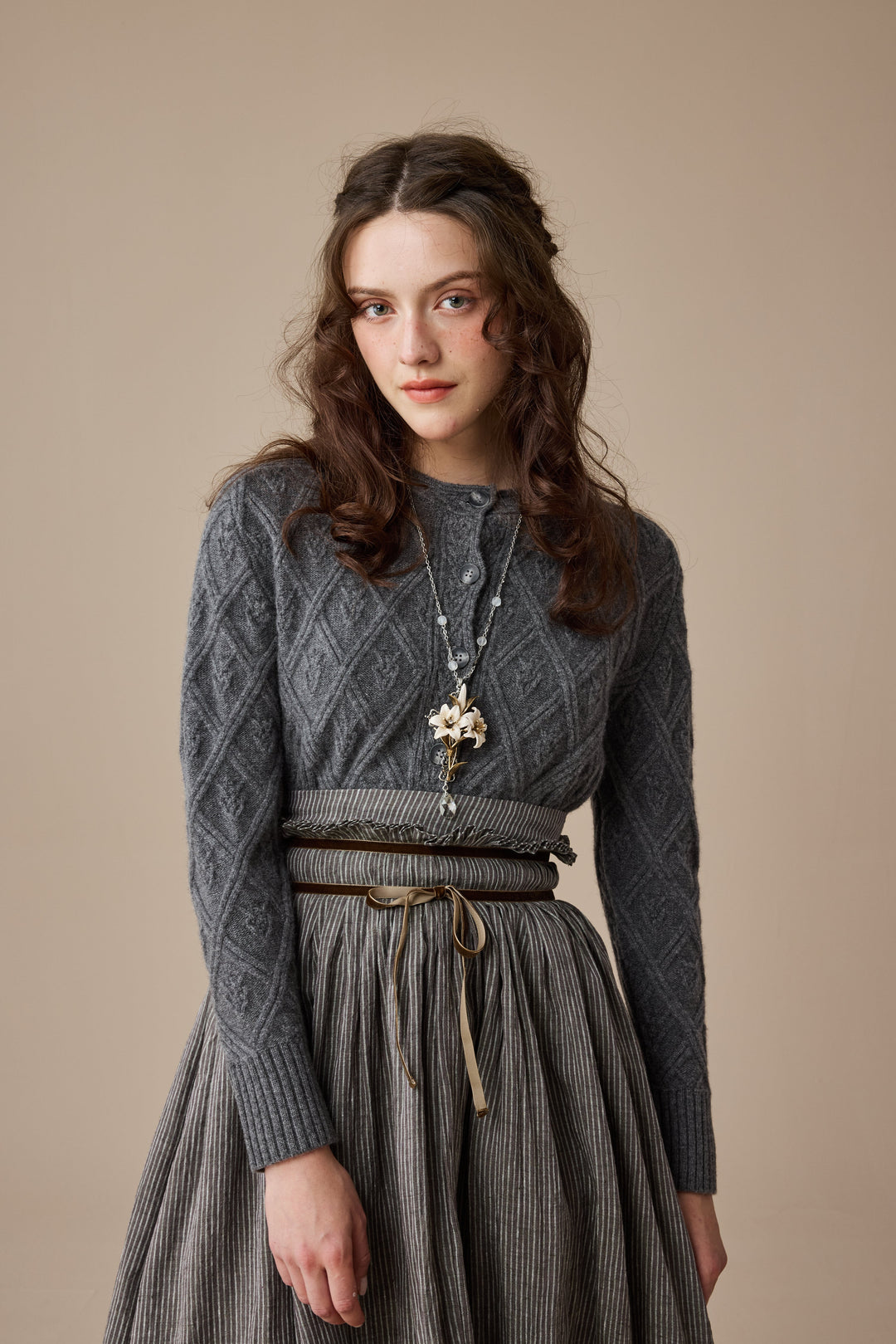 Bruna 17 |Striped Linen Skirt