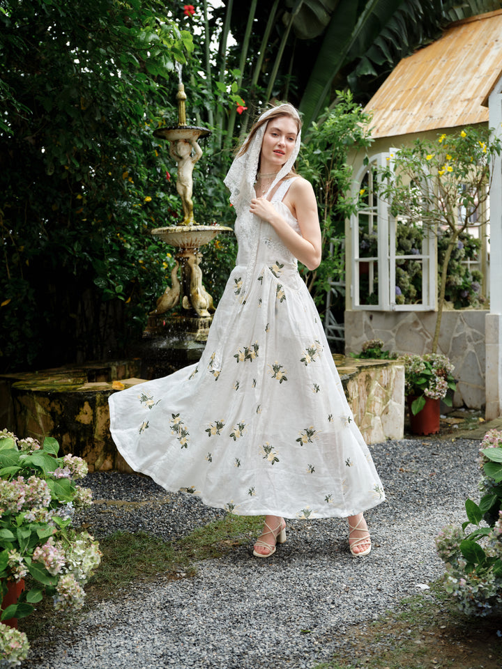 Juliet | Lace & Linen Dress Gown