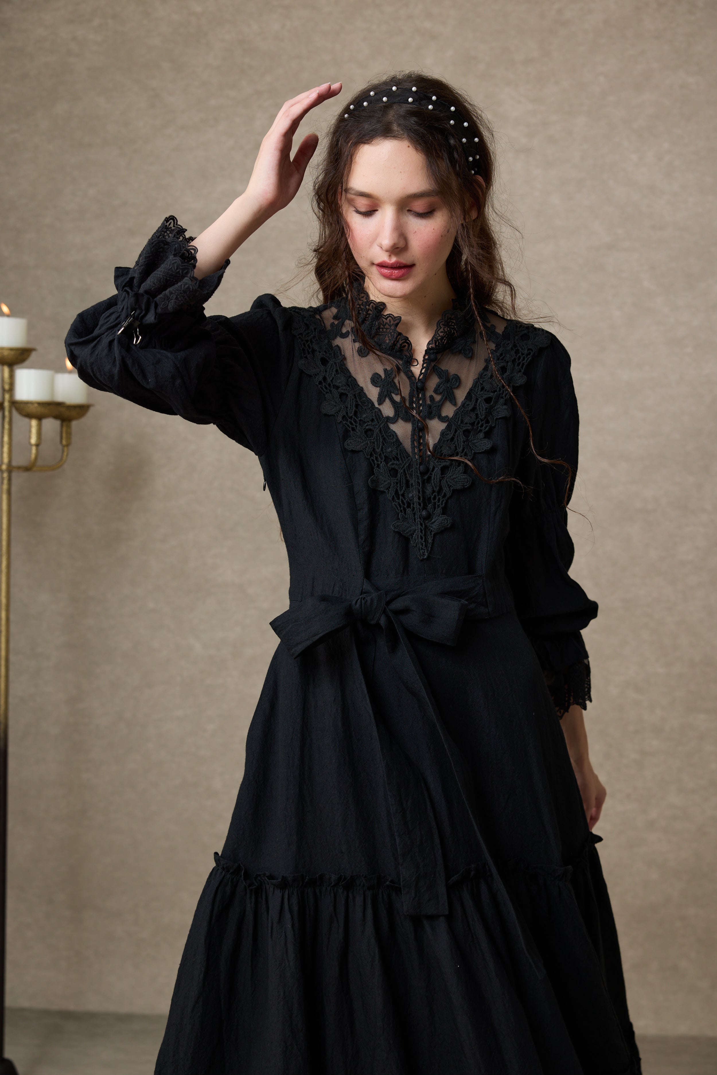 Leona 21 | Lace Maxi Linen Dress – Linennaive