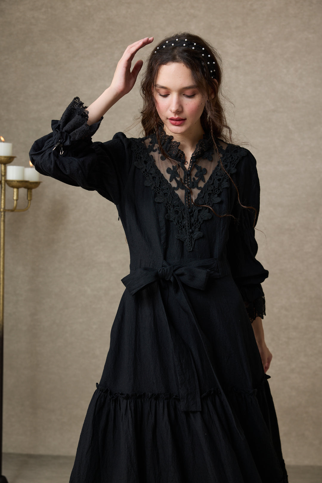 Leona 21 | Lace Maxi Linen Dress