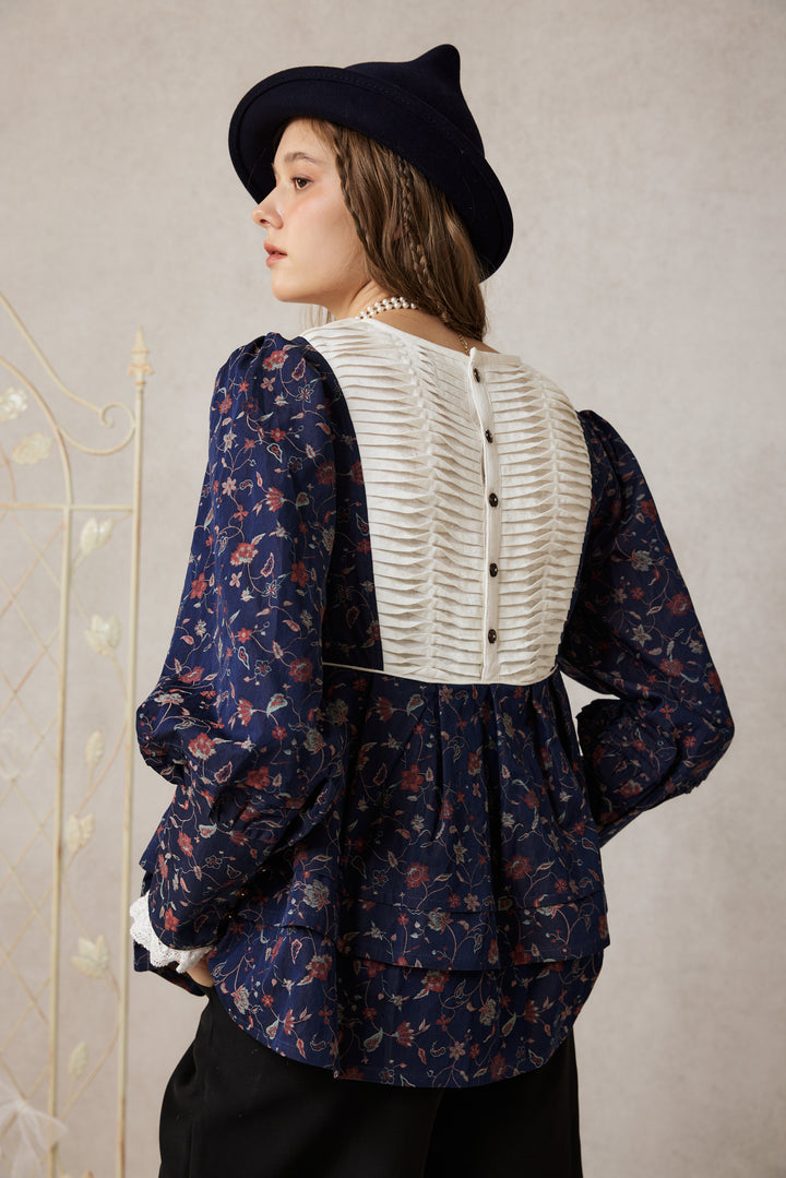 Lydia 18 | Linen Pintucked Puff Sleeve Blouse