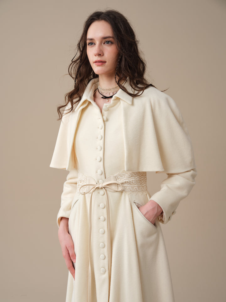 Charlotte 01 | 100% Wool Cape Trench Coat