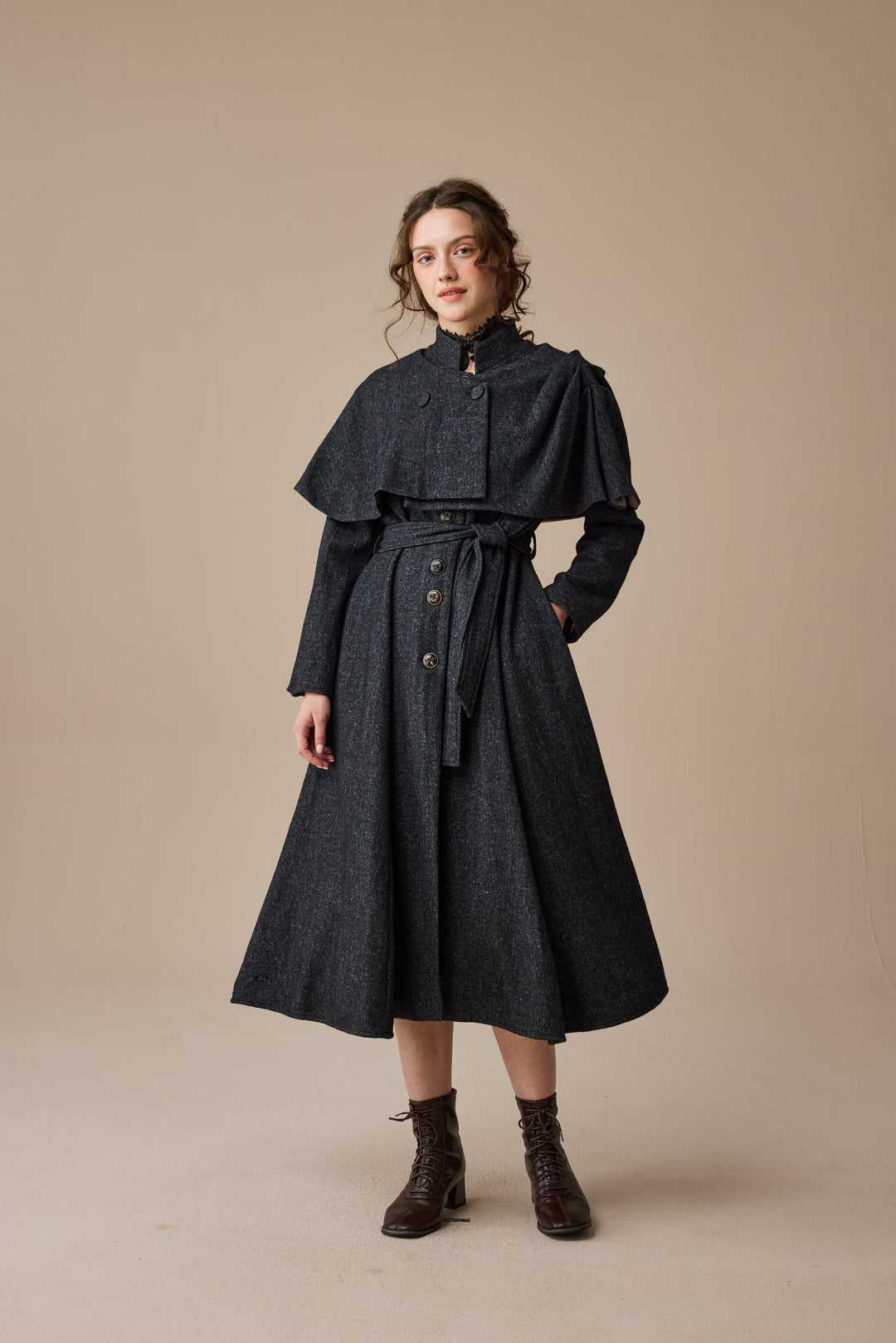 Wendy 15 | 100% Wool Dress & Cape (2 pieces)