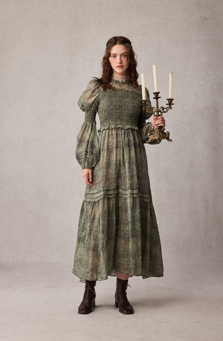 Jane 33 |Edward Smocking Linen Dress Chemise