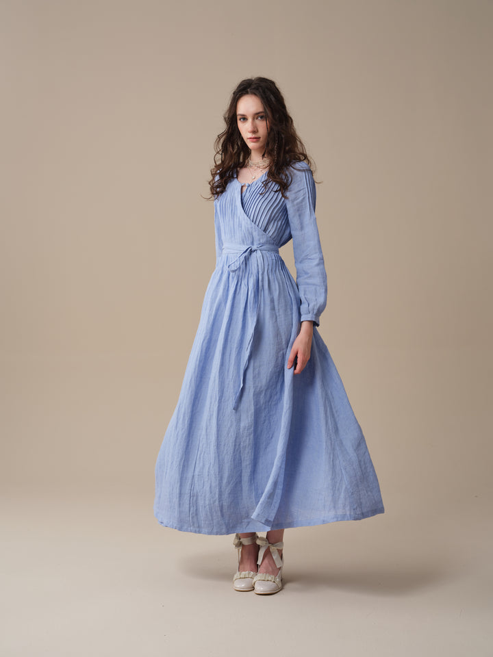 Bluebell 06 | Pintuck Linen Wrap Dress