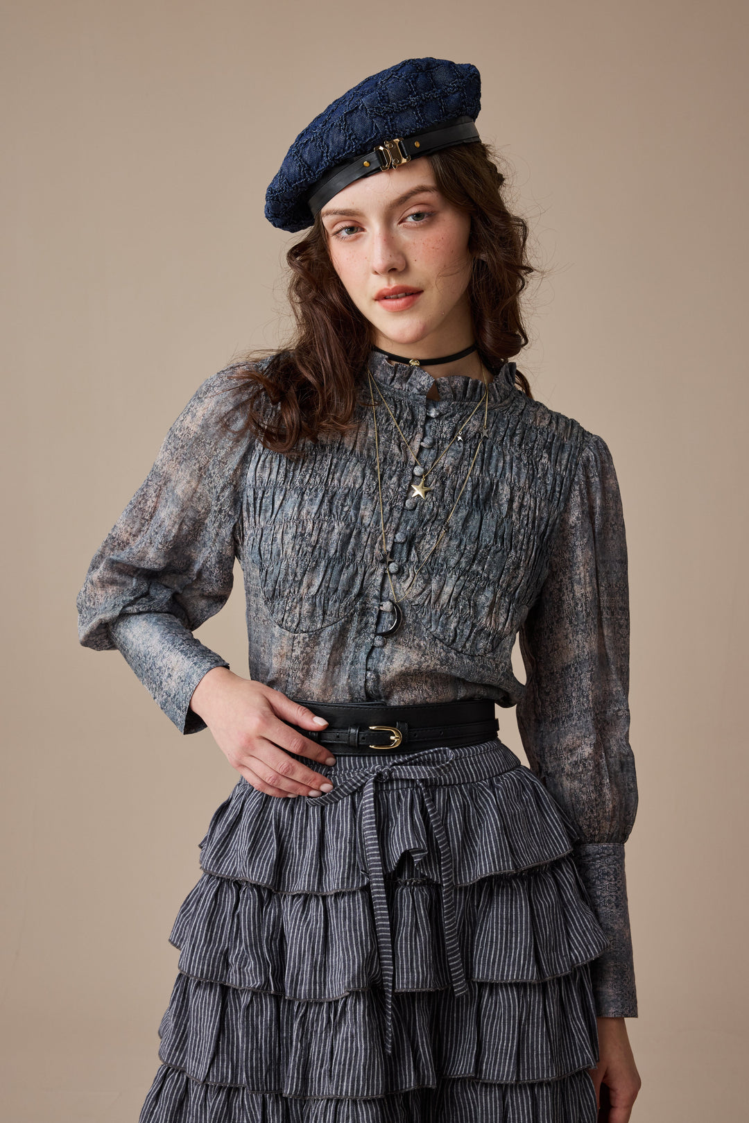 Clove 9 | smocked longsleeved linen blouse