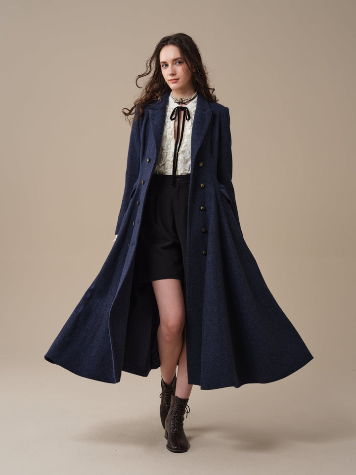 Mabel 01|Double breasted 100% wool coat