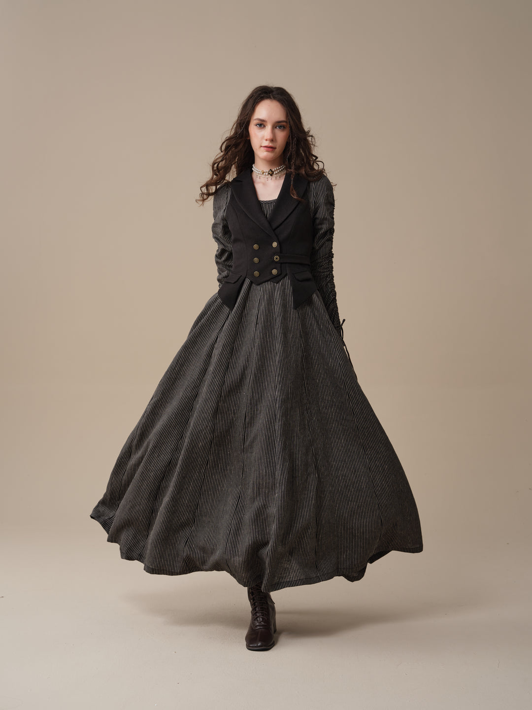 Crystal 17 | Victorian maxi linen dress