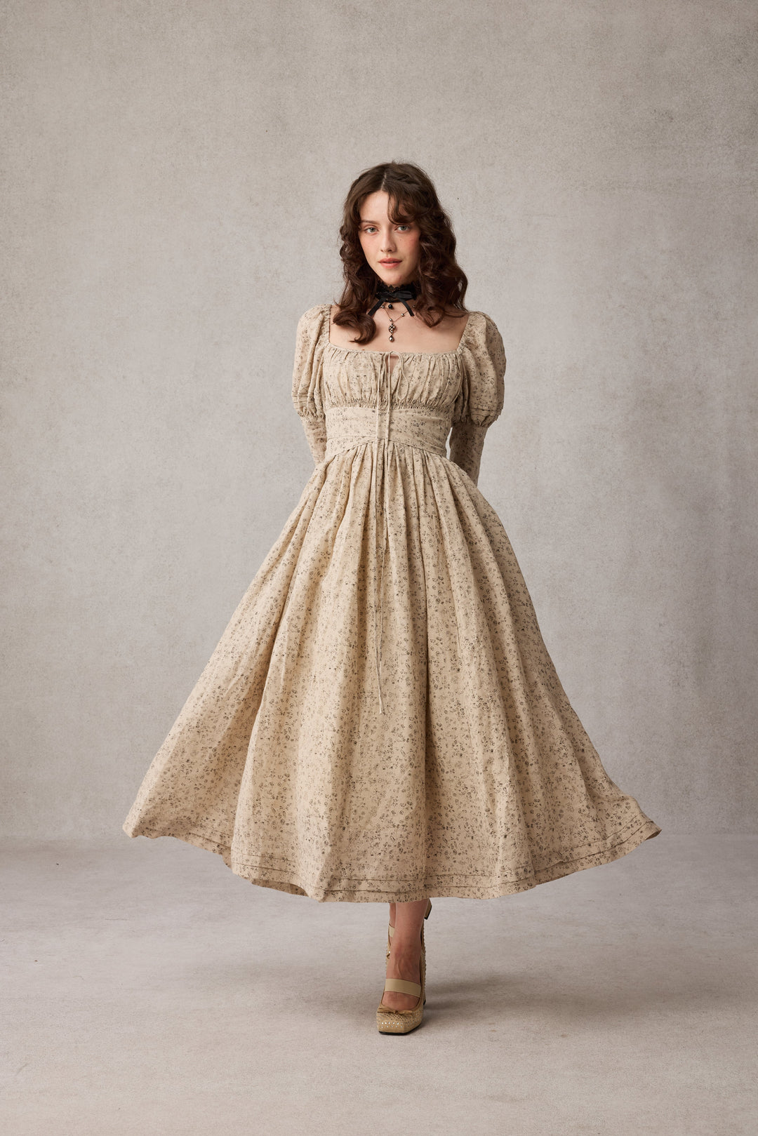 Paisley 11 | Elegant Floral Linen Dress