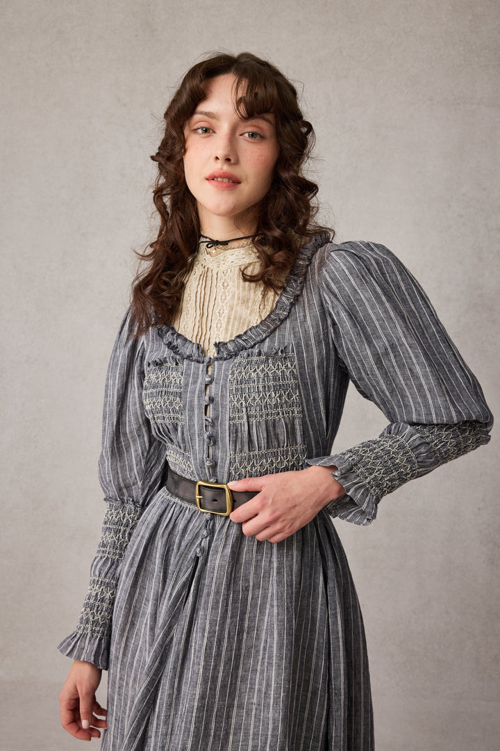 Jasmine 21 |smocking linen dress