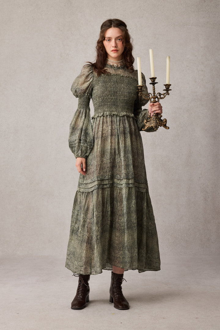 Jane 33 |Edward Smocking Linen Dress Chemise