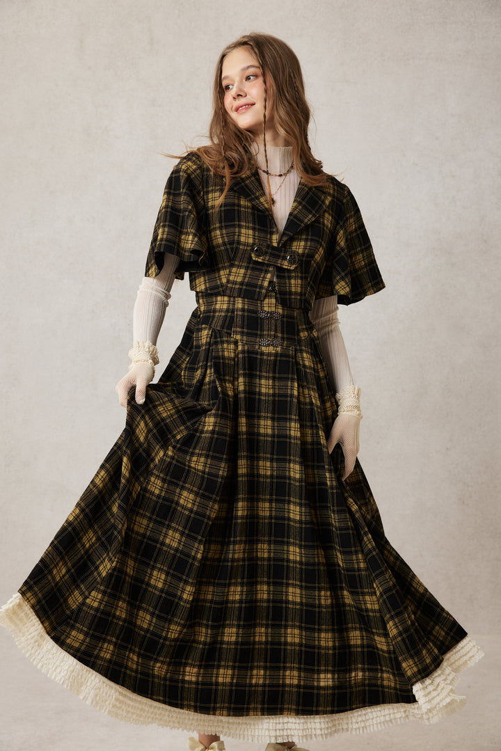 Clarise 22 |Retro Wool Skirt & Cape (2 pieces)