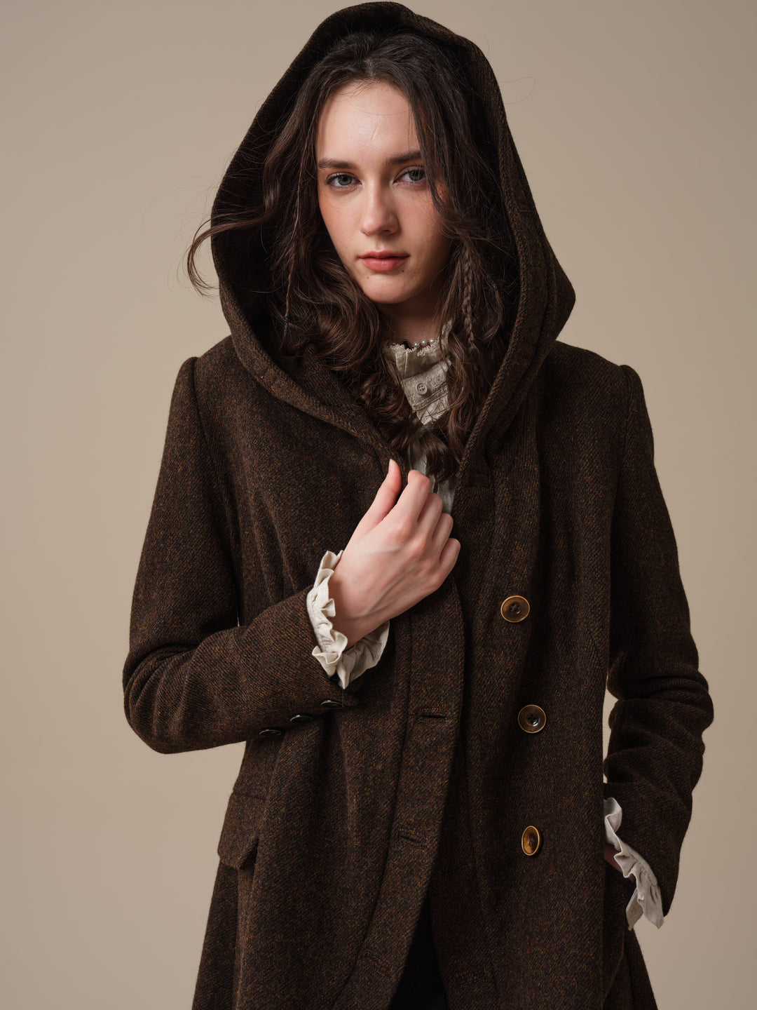 Augusta 02 | Tailored Hooded  100% Wool Coat