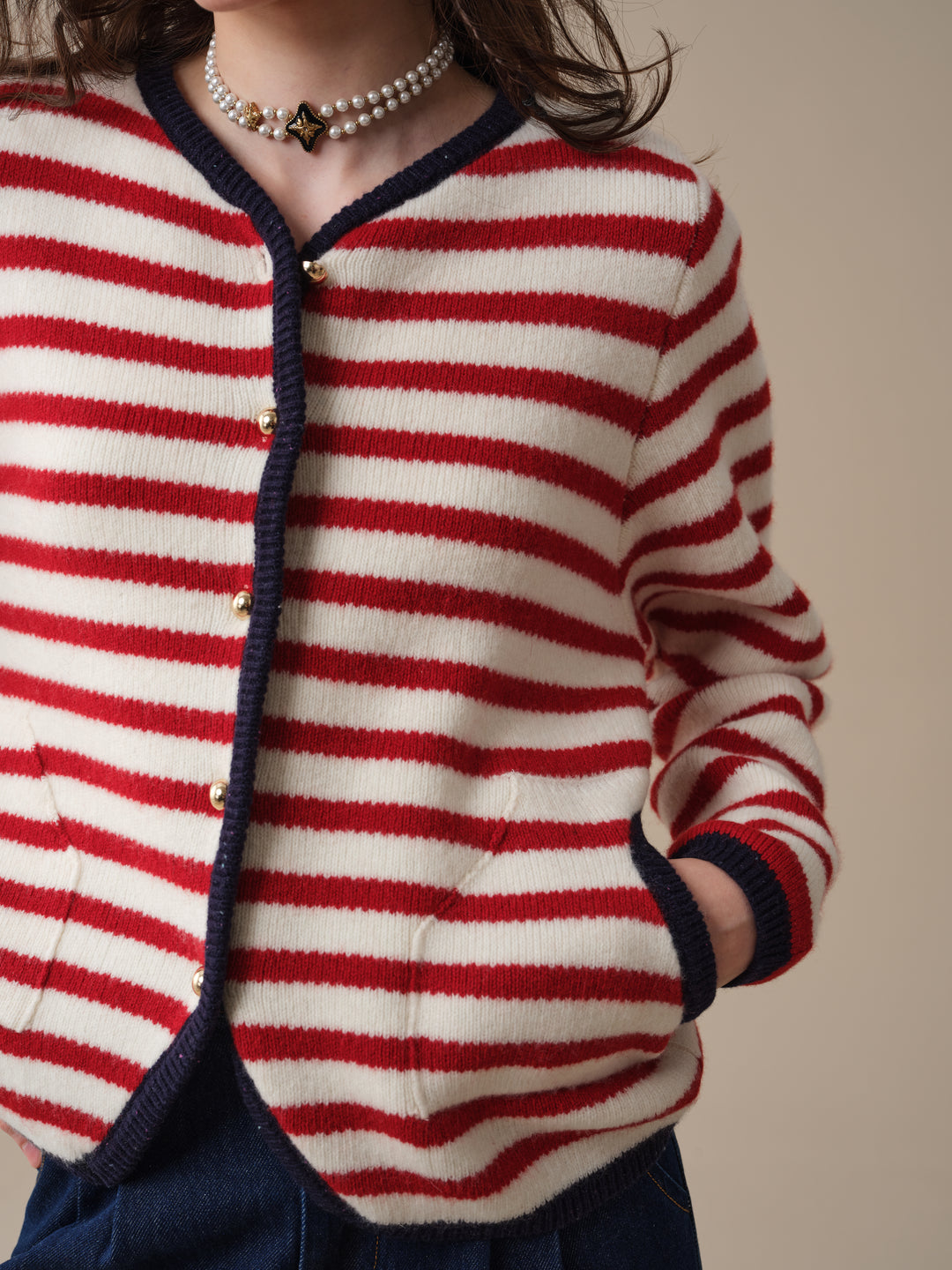 Nova 22 | Striped Open-Front 100% Wool Cargidan
