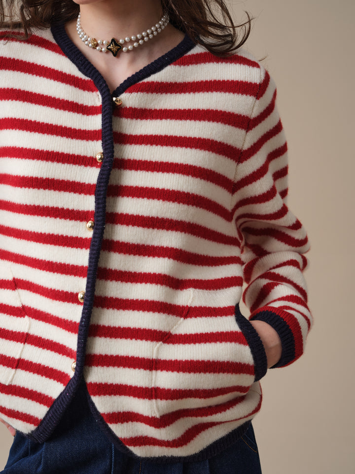 Nova 22 | Striped Open-Front 100% Wool Cargidan