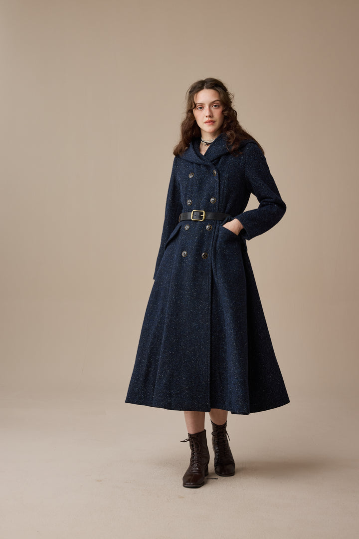 Trista 24 | 100% twill wool hooded coat