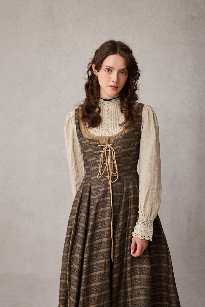Alisa 25 | lace up linen dress