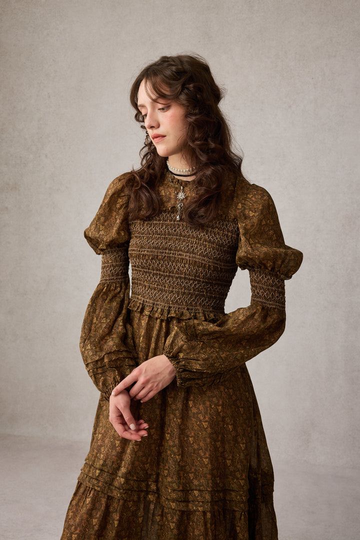 Jane 33 |Edward Smocking Linen Dress Chemise