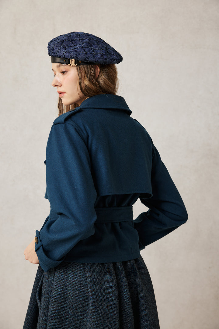 Moira 21 | 100% wool cropped trench coat